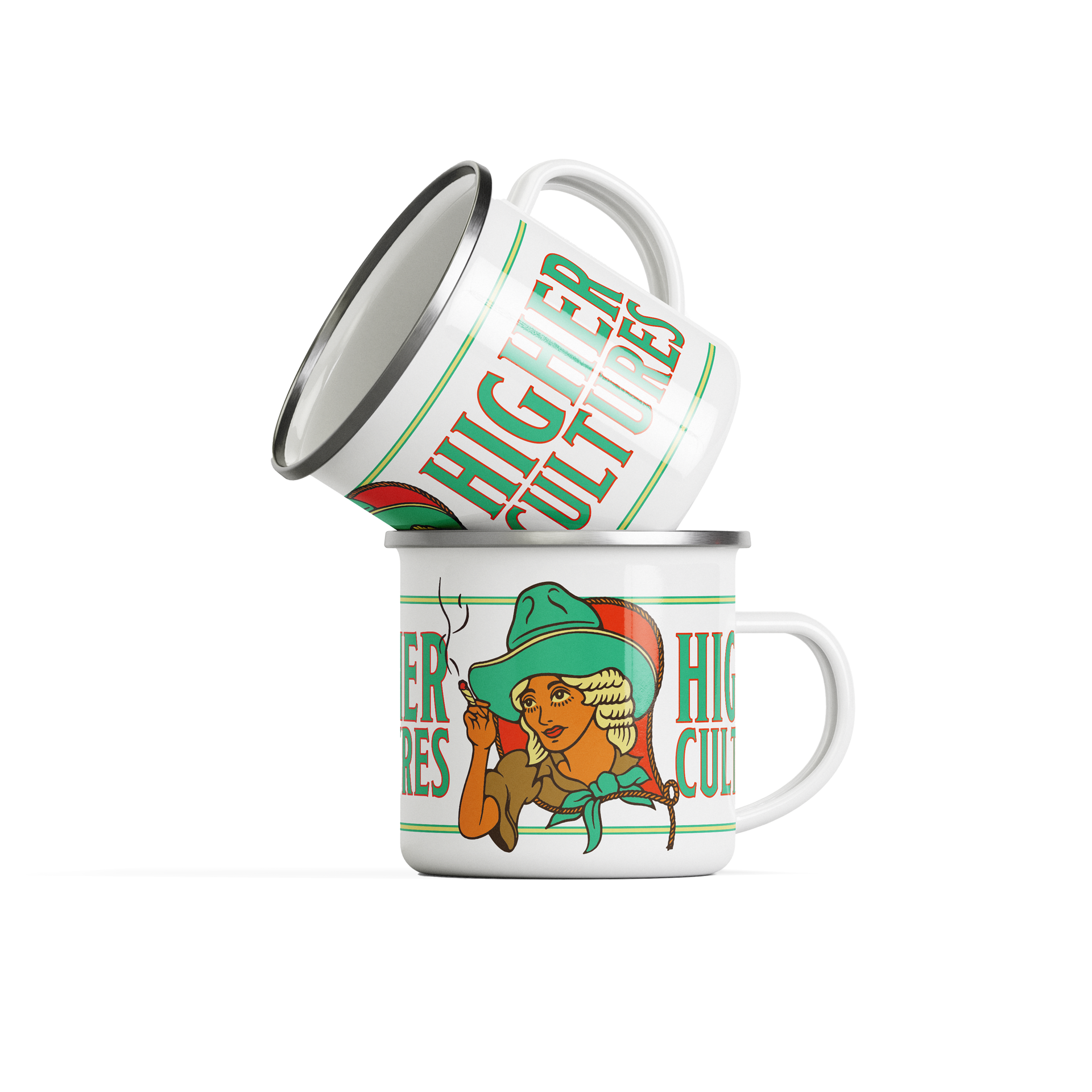 Enamel Cowgirl Camping Mug