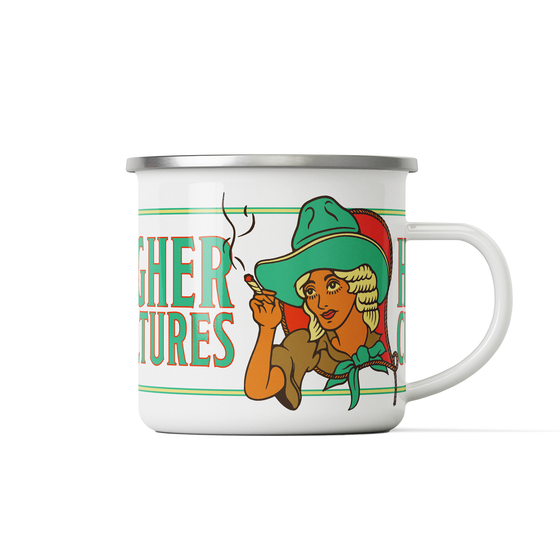 Enamel Cowgirl Camping Mug