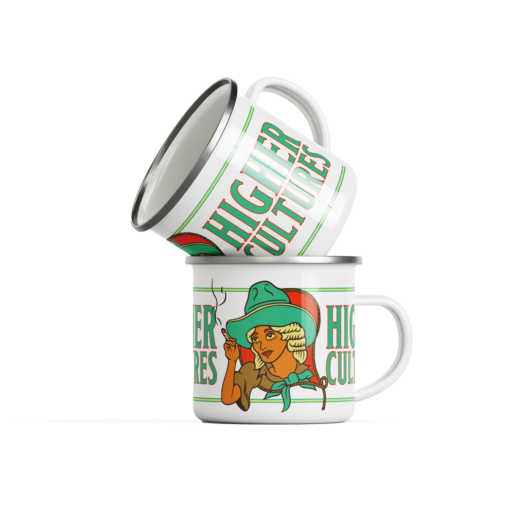 Enamel Cowgirl Camping Mug