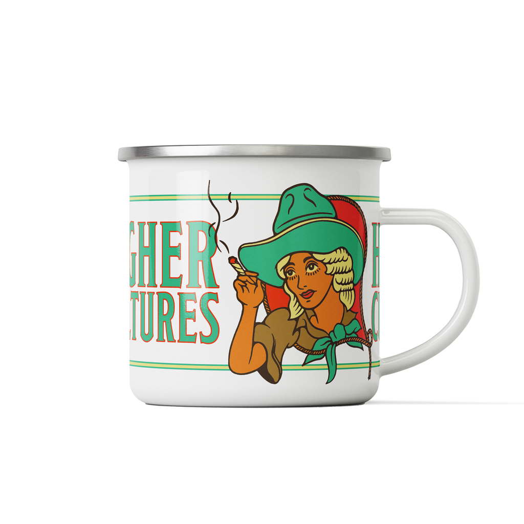 Enamel Cowgirl Camping Mug
