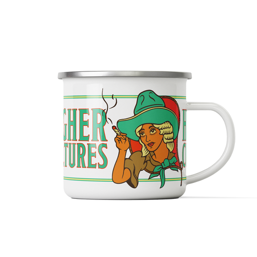 Enamel Cowgirl Camping Mug